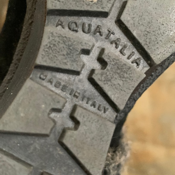 AQUATALIA by Marvin K/ ITALIAN Tall Fur Lined Suede Platform Wedge Boots - Picture 12 of 13